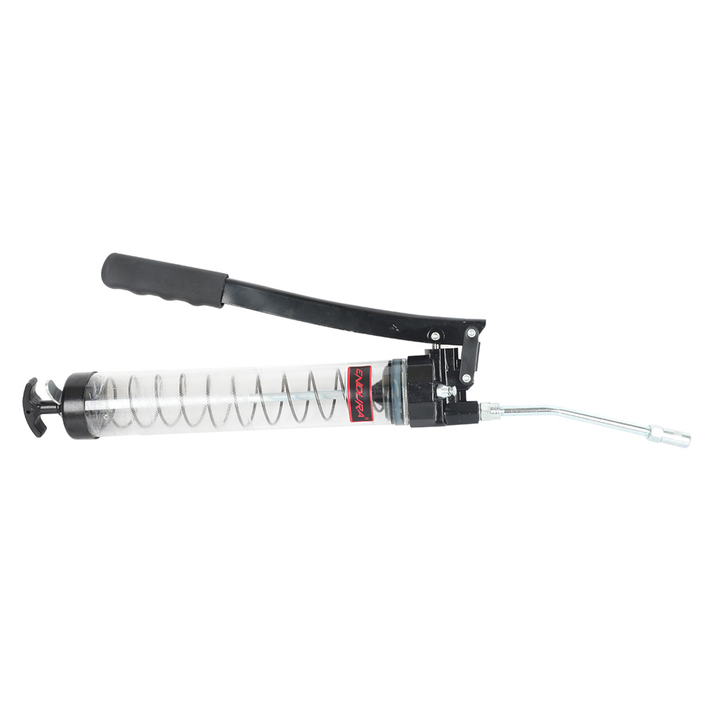 力易得高强度透明筒体手动高压黄油枪手用牛油枪400ml E9514