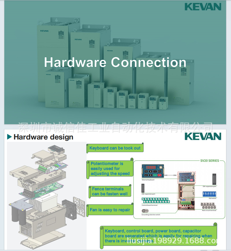 SV20-D3-0.75K ~ 75KW voltaje DC250 ~ 800VKEVAN inversor de conversión de frecuencia de bomba de agua fotovoltaica Kewang