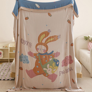 New Type a Bamboo Fiber Cooling Blanket Bamboo Tencel Blanket Summer Towel Quilt Primary School Students Nap Quilt Gauze Blanket