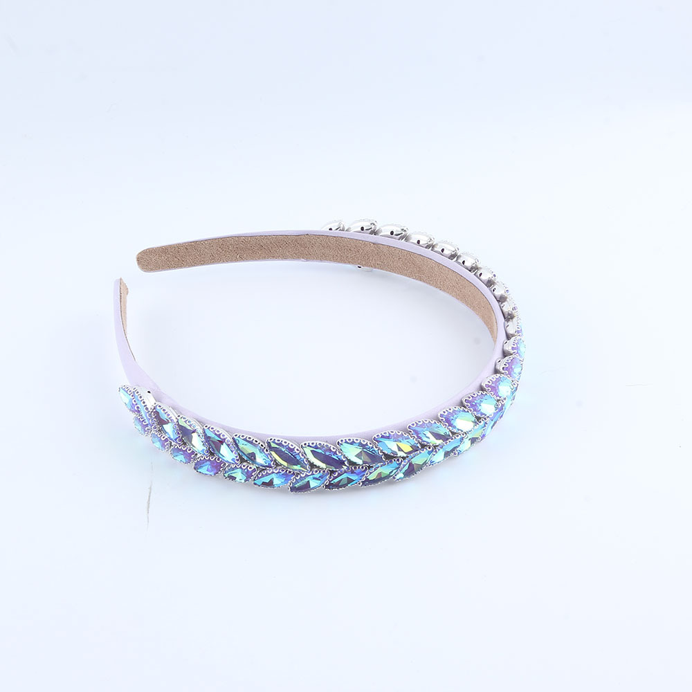 Women's Simple Style Color Block Plastic Inlay Rhinestones Hair Band display picture 6
