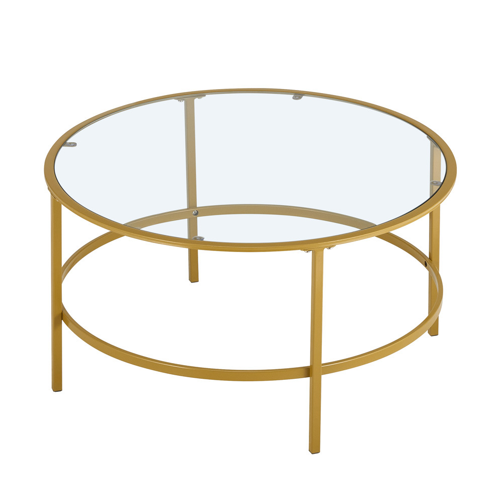 Mesa de café de vidrio templado mesa de café de lujo ligero de alta sensación mesa de café moderna simple