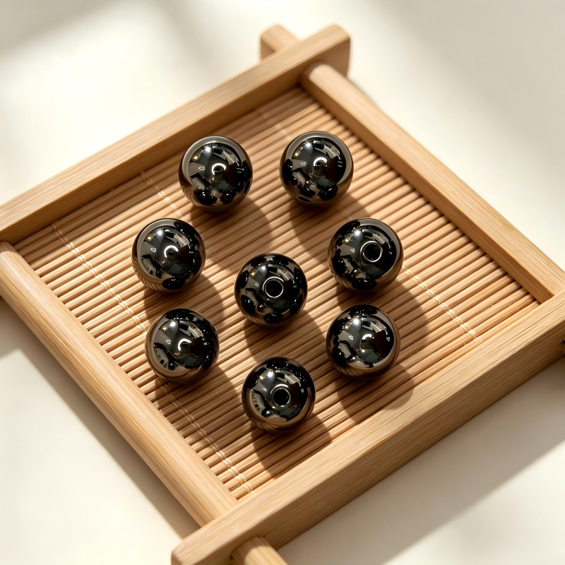 UV圣诞镀彩圆珠电镀通孔散珠高亮饰品串珠亚克力金属感DIY饰品配