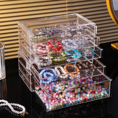 透明引き出し式収納ボックスデスクトップビーズアクセサリーボックス化粧台スキンケア化粧品口紅棚