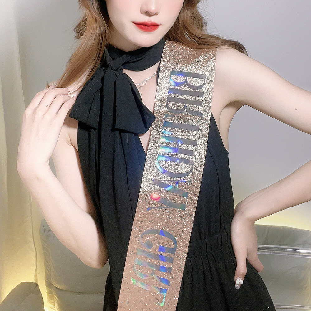 45g Weight Etiquette Belt Event & Party Supplies 1 Piece Quantity Birthday Occasion Birthday Festival Letter Pattern Simple Style Style Birthday Simple Style Letter Cloth Birthday Etiquette Belt 1
