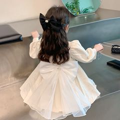 2023年春款新款韓版後背大蝴蝶結公主裙代發童裝洋氣禮服連衣裙潮