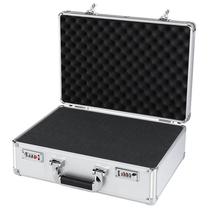 DIY caja de herramientas de aleación de aluminio maleta multifuncional equipo de hardware caja de instrumentos de almacenamiento de seguros caja de aluminio hogar