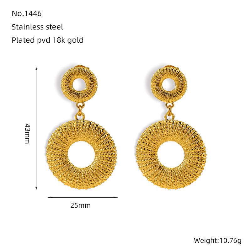 Nuevos pendientes de estilo ins de acero inoxidable europeo y americano de 18K pendientes de moda transfronteriza para damas de acero de titanio de todo fósforo pendientes de alta calidad