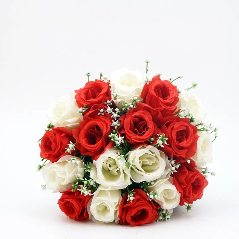 18 flores coreanas imitación rosa flores flores decorativas para el hogar ornamentos festivos props de boda flores falsas flores