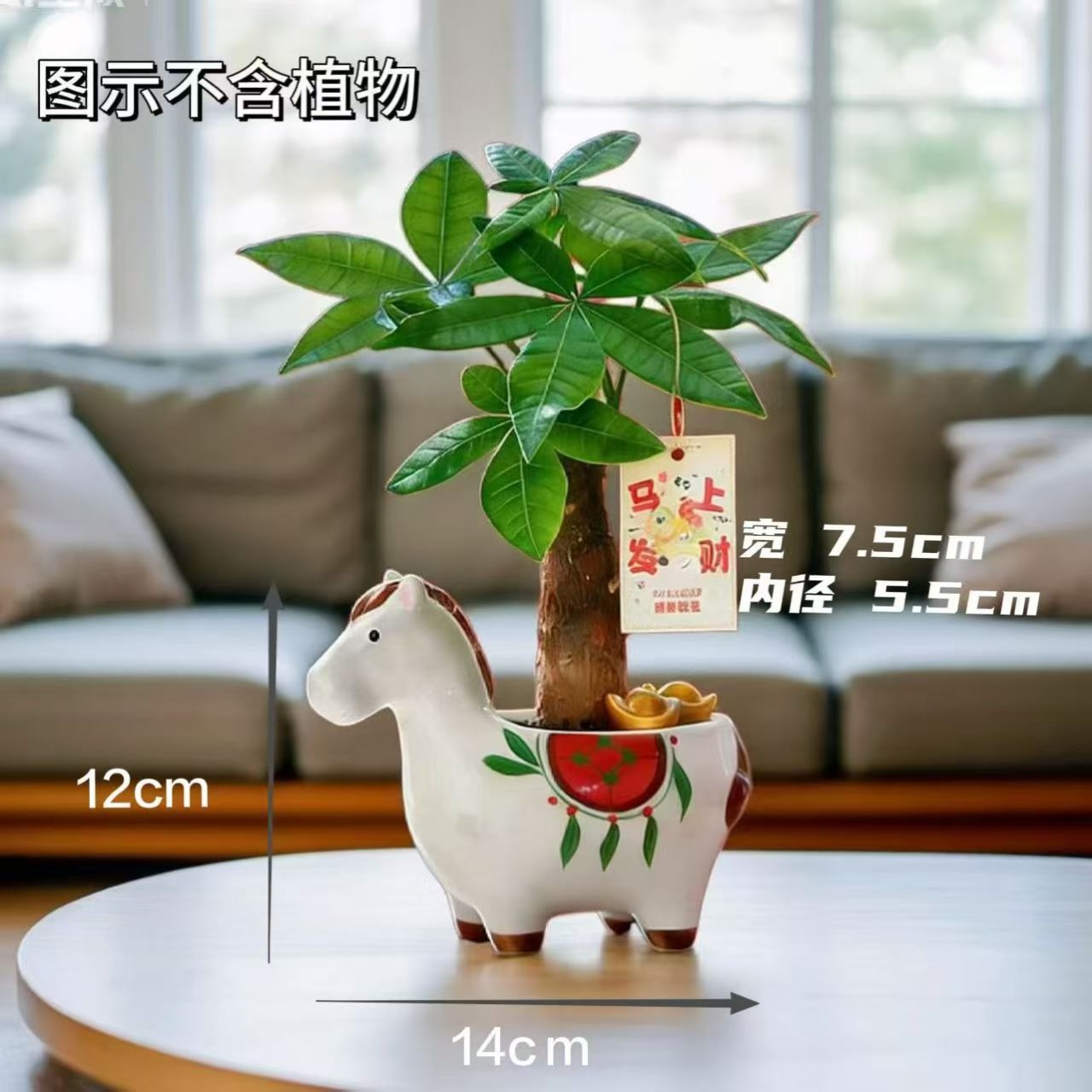 Maceta de cerámica con diseño de animales de dibujos animados al por mayor de fábrica, estilo zakka y nórdico, ideal para suculentas, transfronterizo, tamaños pequeños y medianos