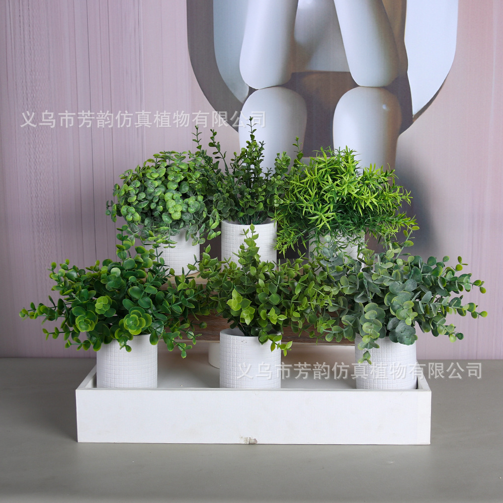 Flocking in stock Nan Tianzhu nuevo tipo de pulpa de imitación maceta amazon decoración de escritorio planta de imitación de flores falsas bonsai