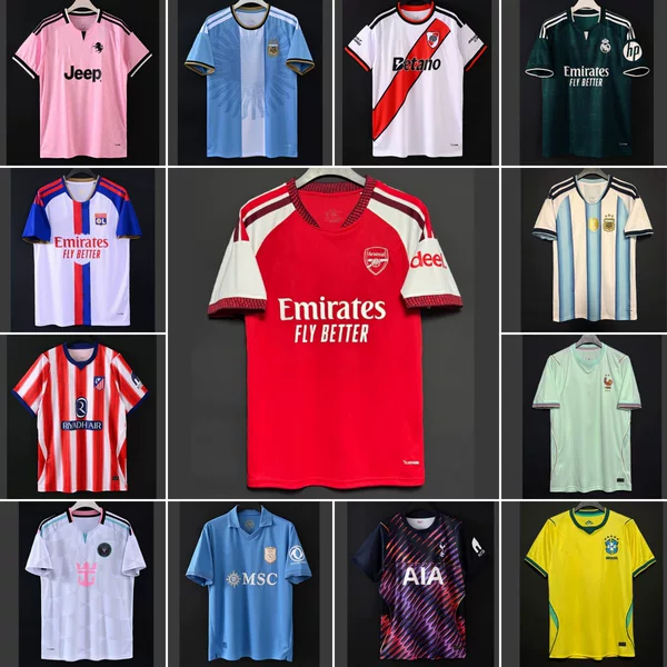 26 New Football Jerseys Barcelona Arsenal Jerseys Brazil Naples Real Madrid Juventus Paris Jersey Wholesale