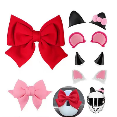 Motosiklet dəbilqələri Motorcycle Decorative Helmet Accessories - big-red-bow-6-piece-set