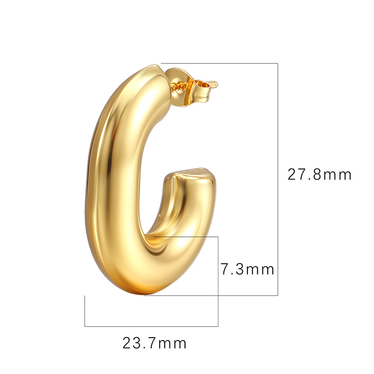 1 Pair Fashion C Shape Plating Stainless Steel Ear Studs display picture 2