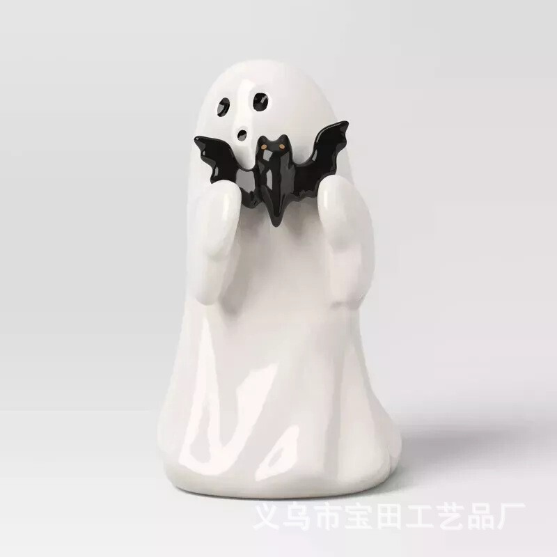 跨境新品万圣节可爱白幽灵派对装饰庭院摆件书房桌面装饰小摆件|undefined