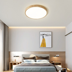 臥室吸頂燈北歐超薄現代簡約日式主臥房間燈創意原木led書房燈
