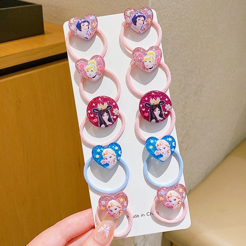Anillo de cabello, nieve, joyas de cabello para chicas, cuerdas de cabello, dibujos animados lindos, tiras de goma, cola de caballo, joyas de cabello no heridas