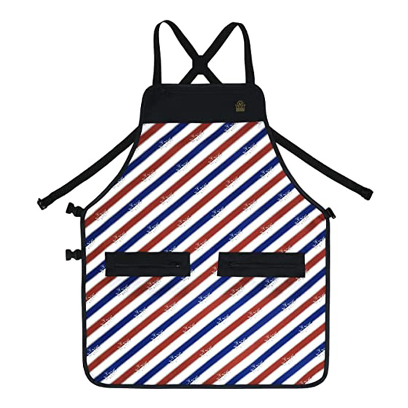 Lienzo delantal patrón de impresión multi-color opcional cremallera gran bolsillo almacenamiento carpintería multifuncional delantal al por mayor