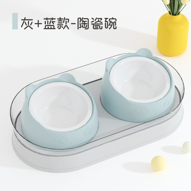 가드 레일 세라믹 더블 그릇-회색