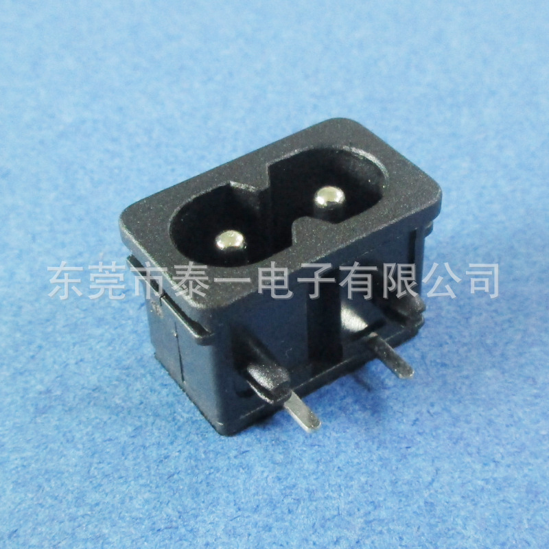 倒圆R角小8字充电接口21*13两芯带底盖八字尾AC电源插座LH-8-9P9