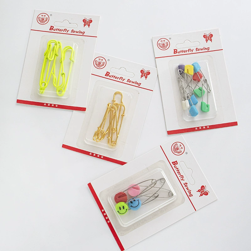 Большие безопасные булавки с картонной упаковкой, простые детские разноцветные булавки для хлеба, поставка из магазина за 2 юаня, безопасные булавки.