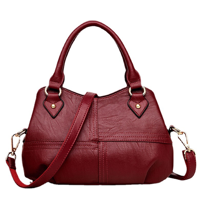 Bag Fashion Women's Bag Casual Simple Texturized Soft Leather Shoulder Crossbody Handbag for Middle-aged Women_voghion.com