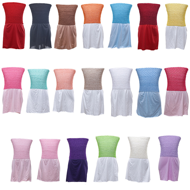 Korean mesh camisole children's knit wrap blouse 10inch girl handmade skirt puffy dress elastic top lining