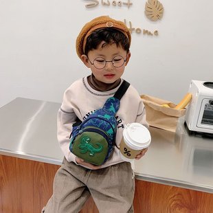 Cartoon Dinosaur Children's Bag Boy's Crossbody Bag Boy's Chest Bag Handsome Small Bag Trendy Girl's Kindergarten Gift