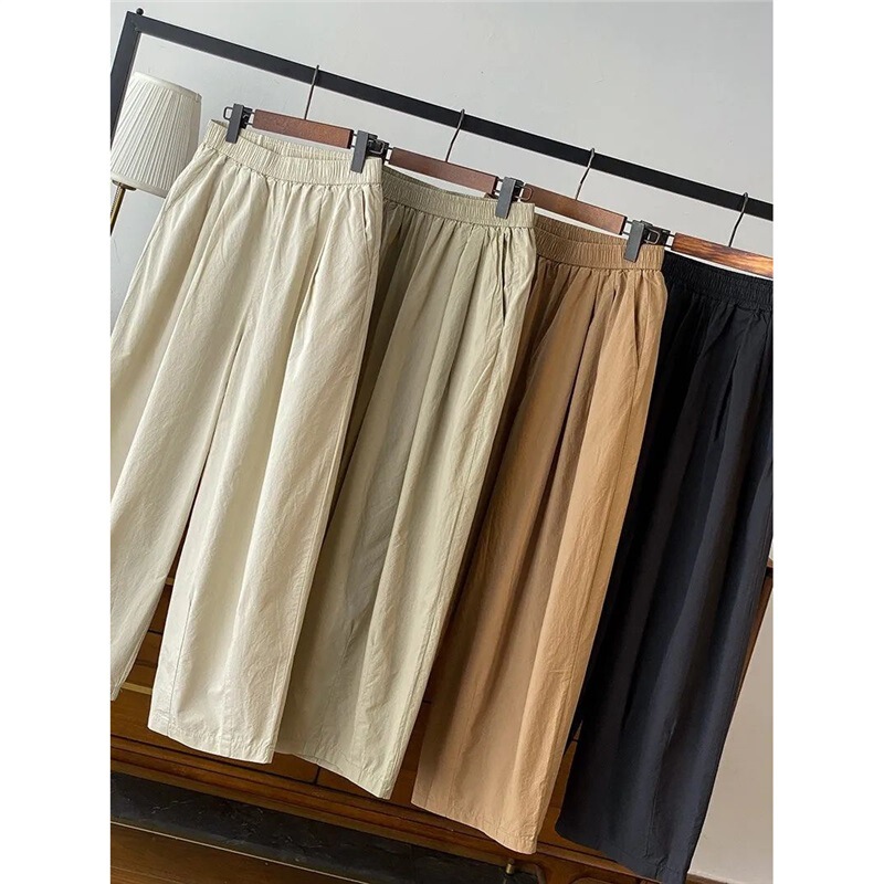 Breathable Pure Cotton Casual Pants! Lightweight and Breathable 2026 Loose-Fitting Slimming Versatile Cropped Pants for Women, New Summer Style