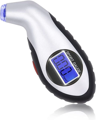 car tire pressure gauge, digital – Air pressure gauge/tire pressure gauge - silver