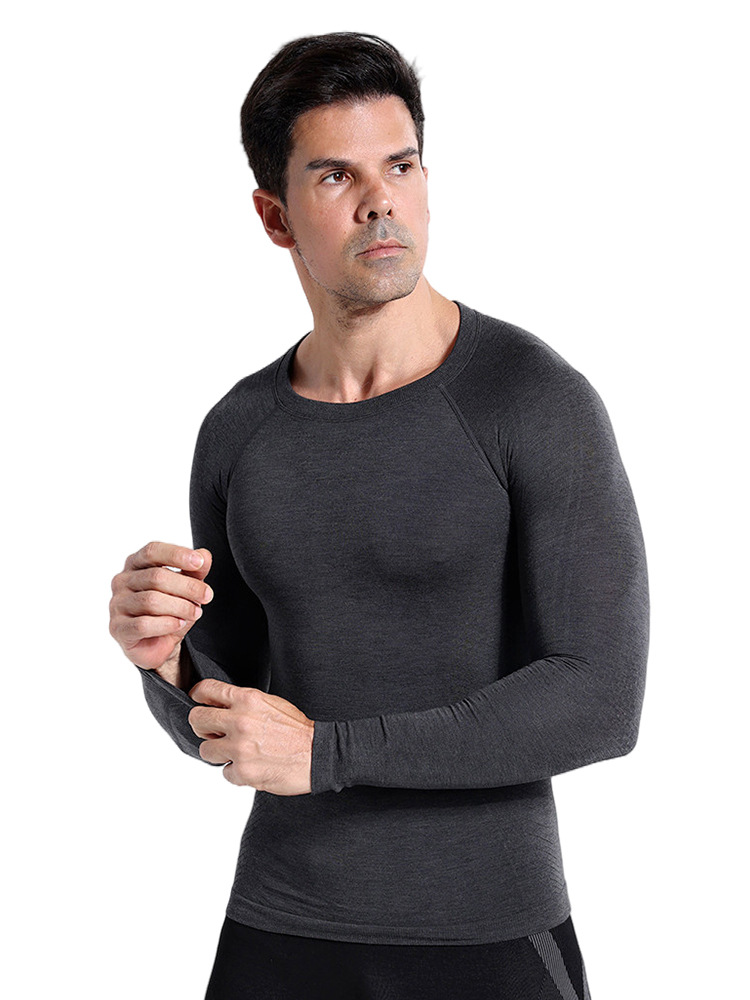 Otoño y invierno Merino lana ropa de secado rápido hombre compresión sudor calentamiento función de montaña esquí transpirable ropa interior de manga larga