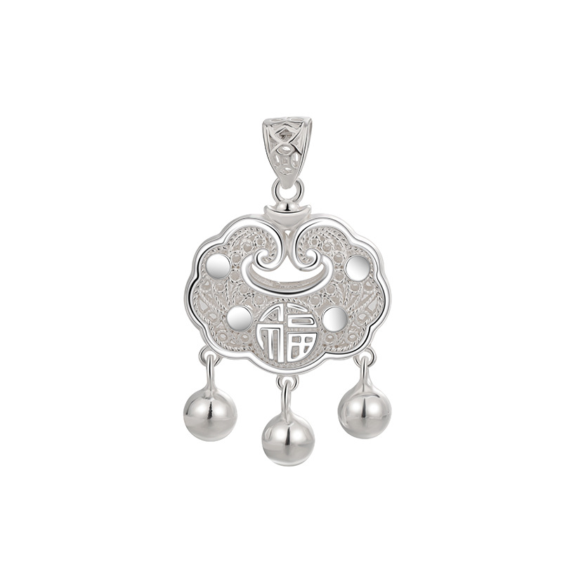 990 pie de plata collar de seguridad para niños plata esterlina colgante de plata para bebés de luna llena aniversario