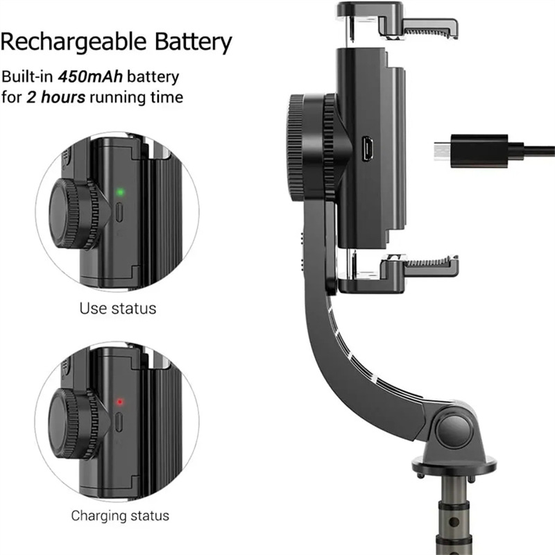 Selfie tyč L08 s Bluetooth stativem, ručním snímáním, stabilizací obrazu, dálkovým ovládáním a otočným stabilním integrovaným stojanem_voghion.com