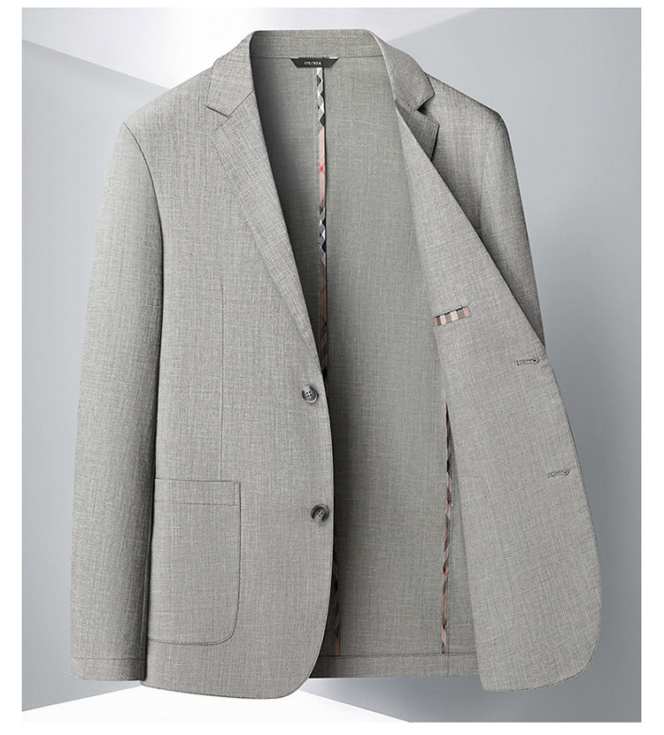 Erkek Giyim Erkek günlük takım elbise ilkbahar ve sonbahar keten hafif lüks iş tek batı orta yaşlı ve genç tek düğmeli moda takım elbise ceket_voghion.com