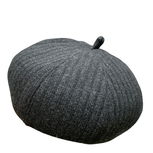 Beret women's autumn and winter woolen striped bud octagonal hat Internet celebrity Korean version Japanese style British big head painter's hat