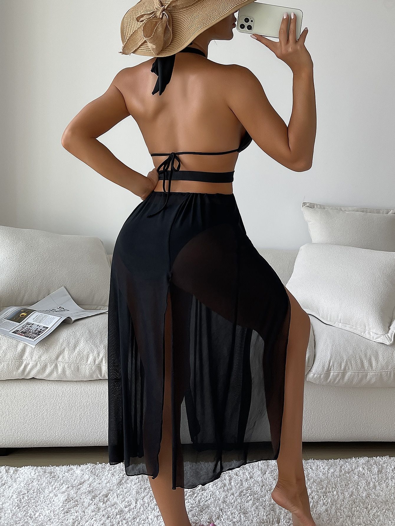 boho cutout bikini dress