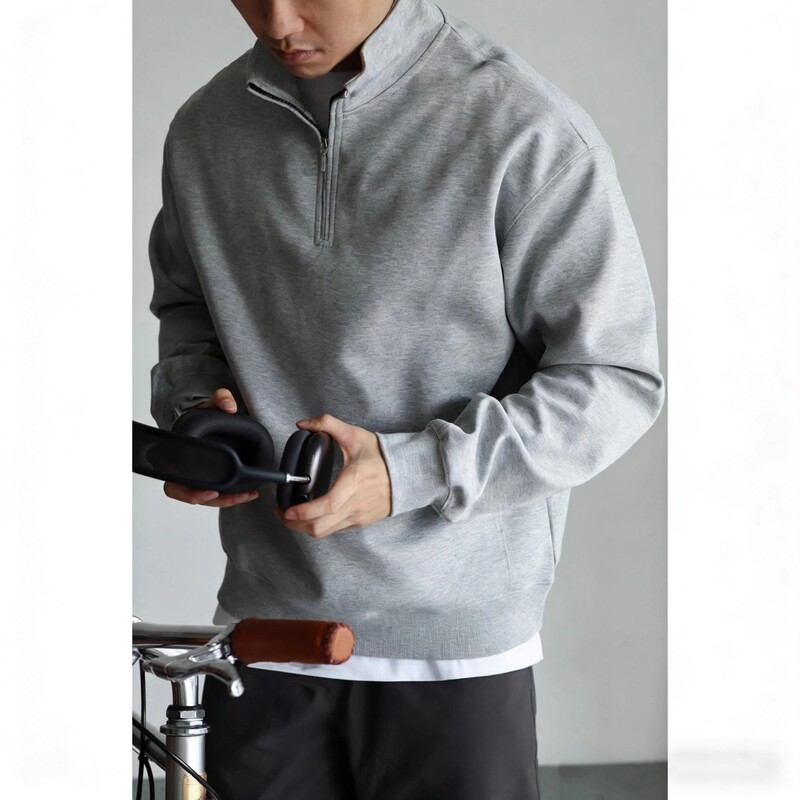 American Retro Half-Zip Stand-Up Collar Sweatshirt for Men, New Spring and Autumn Casual Loose Polo Shirt, Trendy Casual Top American Retro Half-Zip Stand-Up Collar Sweatshirt for Men, New Spring and Autumn Casual Loose Polo Shirt, Trendy Casual Top