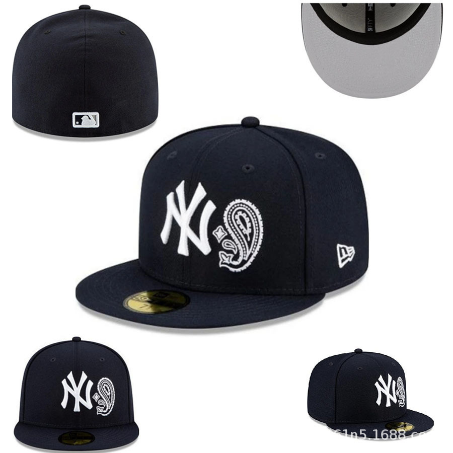 Todo cerrado, no ajustable, anti-uso de sombreros de béisbol al por mayor de comercio exterior de LA, hombres y mujeres, sombrilla de hip-hop estadounidense, sombrero de ala plana NY