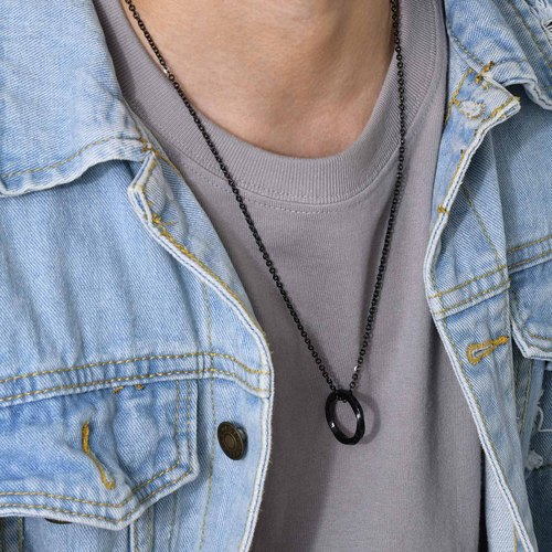 European and American jewelry stainless steel Viking rune Mobius pendant steel color men's necklace accessories PN-1708