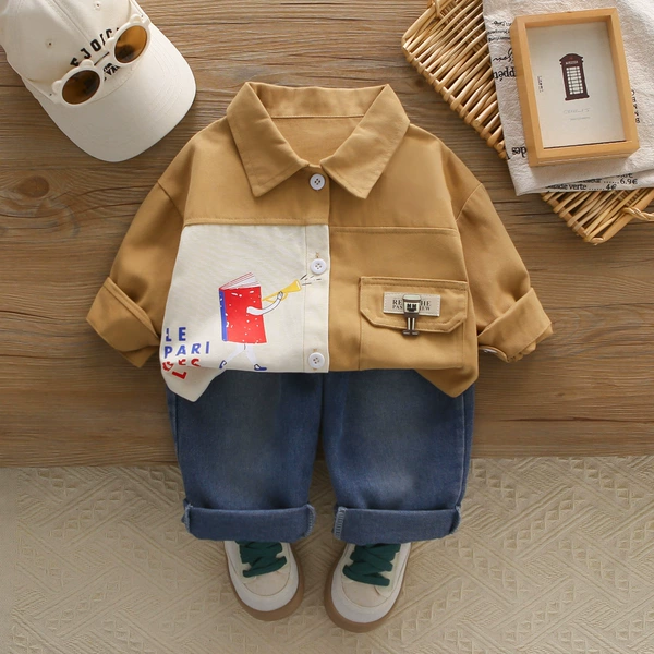 Brown shirt, sleeves, set
