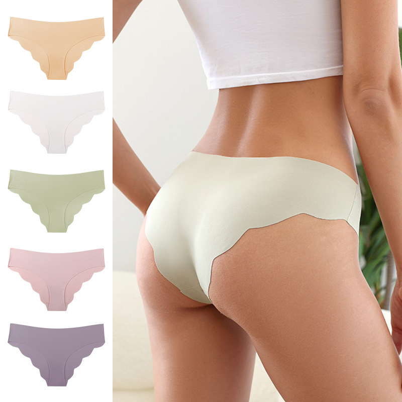 Foreign trade Amazon best selling low waist ladies underwear half hip seamless breathable ice silk briefs women wish wholesale