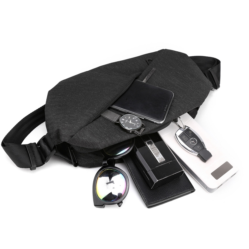 Transfronterizo nueva moda oscuro funcional crossbody bolsa al aire libre de la calle de los hombres bolsa de pecho impermeable deportes bolso de la cintura