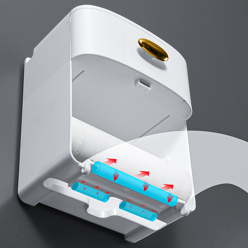 【Dropshipping】Light Luxury Bathroom Tissue Box, Toilet Tissue Roll Holder, Wall-Mounted Tissue Paper Dispenser Without Hole
