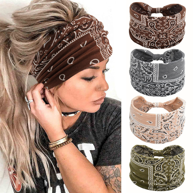 Amazon European and American Cashew Nut Yoga Sports Headband Anti-Sweat Absorbent Elastic Cotton Headband for Women Bohemian Style Amazon European and American Cashew Nut Yoga Sports Headband Anti-Sweat Absorbent Elastic Cotton Headband for Women Bohemian Style