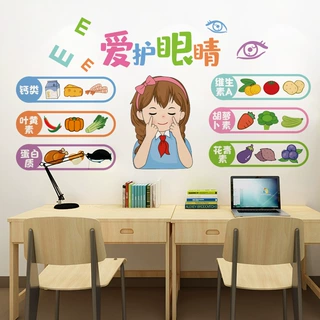 旅康CH57069爱护眼睛幼儿园小学教室布置保护视力主题文化墙贴纸