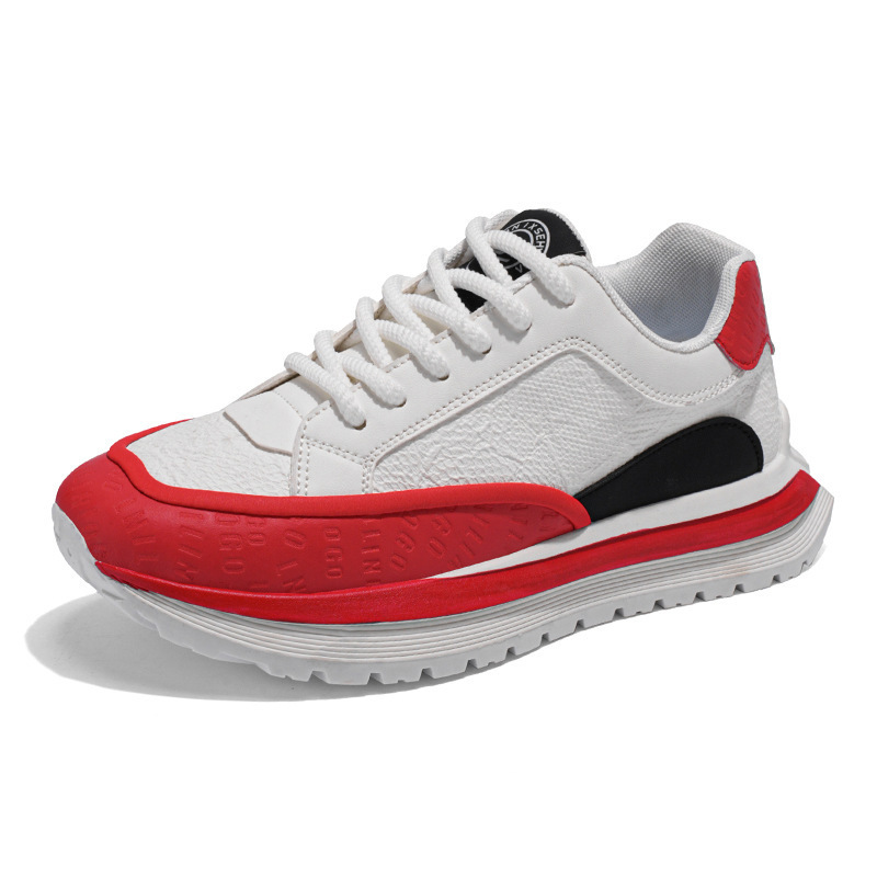 Men's Thick-Soled Low-Top Sports Shoes Casual Versatile Sports Shoes Color-Block Lace-Up Trendy Men's Sports Shoes_vogvips.com