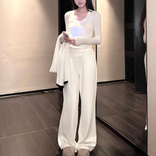 腕线过裆|肯豆裤 松紧腰阔腿百搭秋冬休闲卫裤时髦高腰长裤子2025