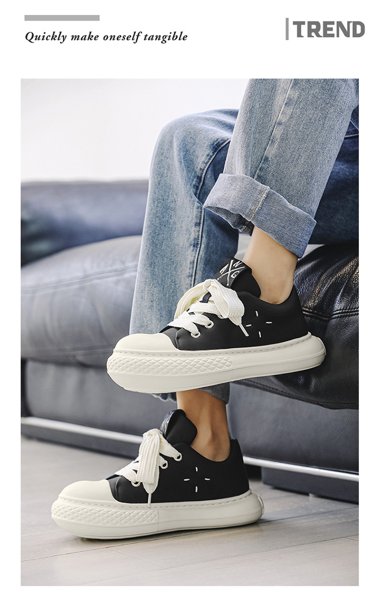 Herren Freizeitschuhe Fashion Sneaker Mit Dicker Sohle Und Runder Kappe_voghion.com
