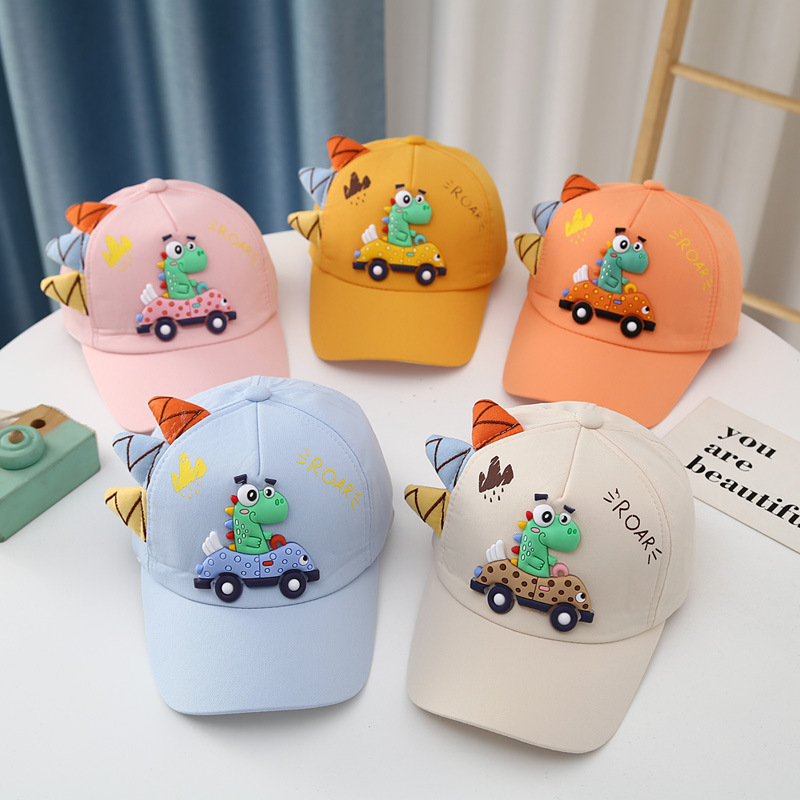 140g Weight Cotton Blend, Polyester Fabric Type Baseball Cap Hats Type 1 Piece Quantity Outdoor, Daily Occasion Dinosaur Pattern Summer, Spring Season Children Unisex Gender Cartoon Style Style Children Unisex Cartoon Style Dinosaur Baseball Cap 无