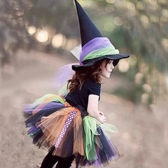 儿童万圣节女巫服装女童公主裙巫婆cos装扮化妆舞会演出服装新款