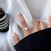 Elegant ring heart-shaped heart shaped, fashionable elastic strap from pearl, simple and elegant design, Korean style
